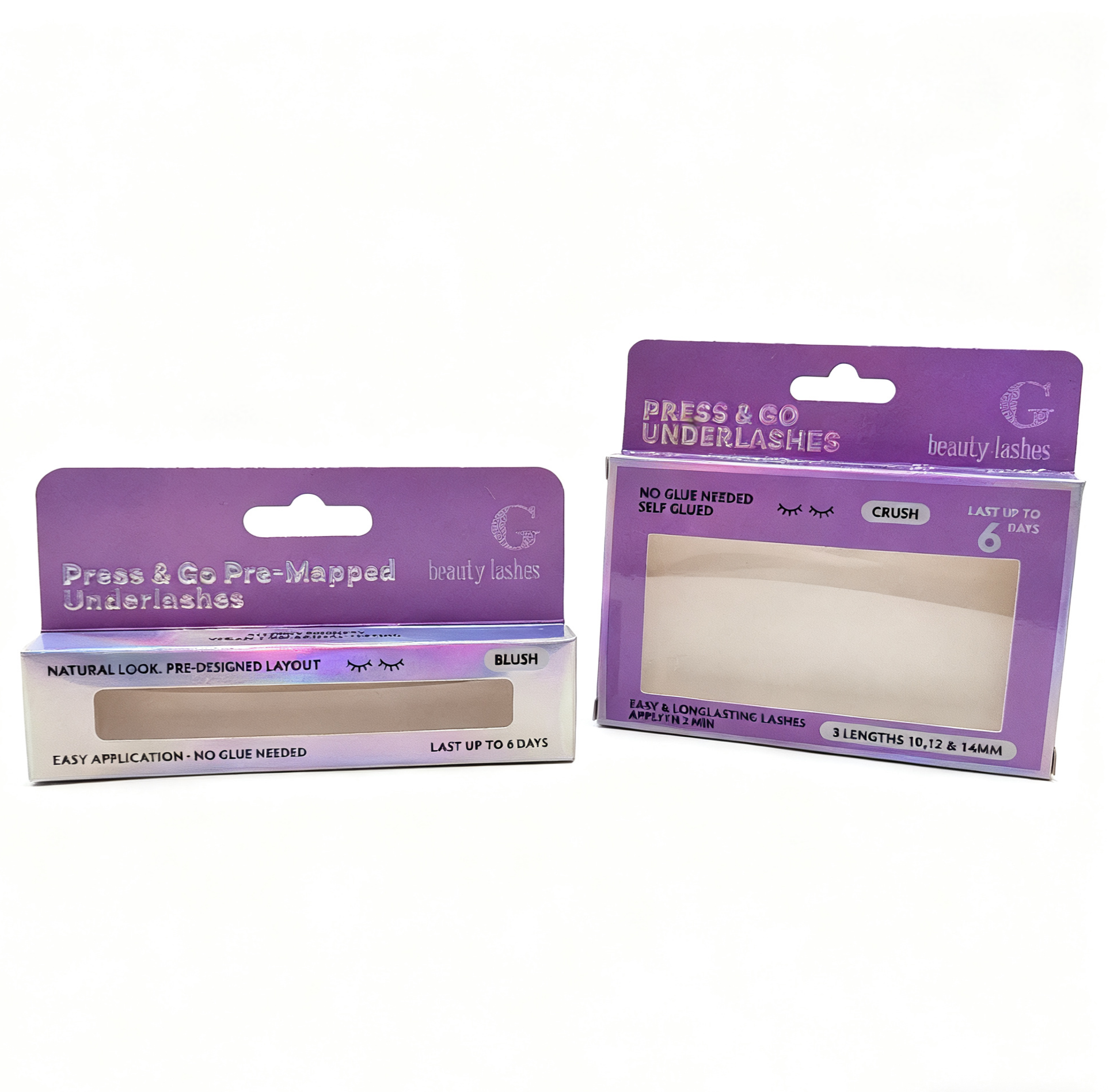 Custom Glossy Lamination Self Erecting Recyclable Sponge Lined False Eyelashes Colored Contact Lens Packaging Box Four-Color