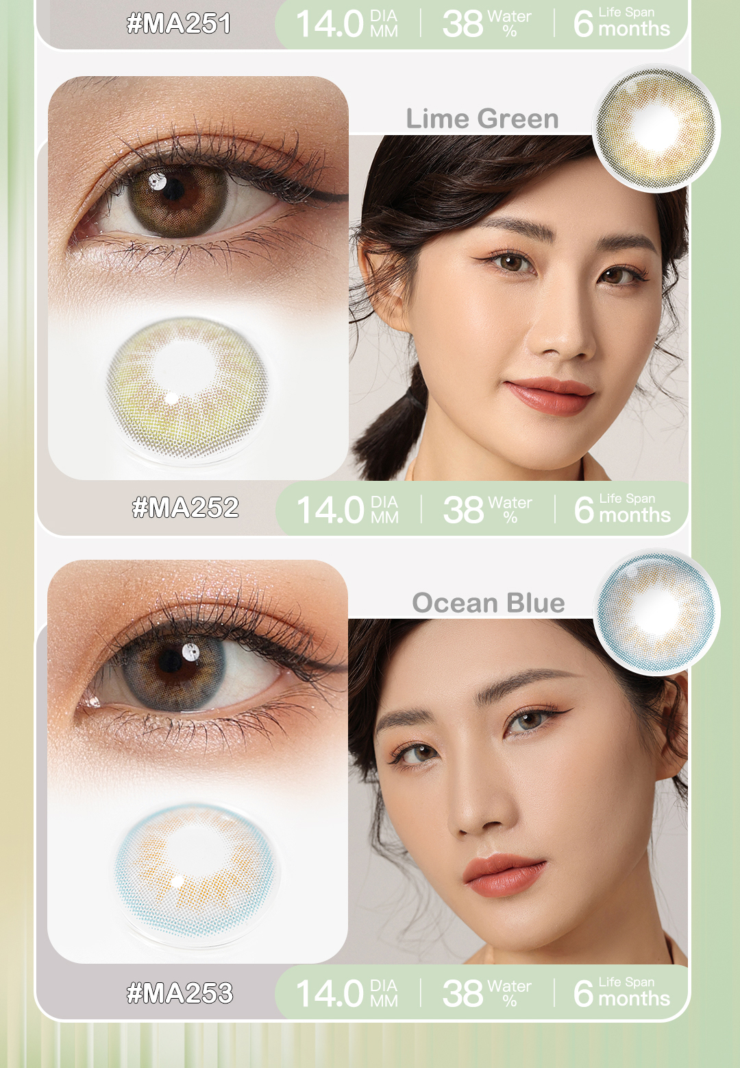 Free Shipping Magister Color Lenses Eye Lens Contact 6 Months Soft Eye Contacts Natural Colored Contact Lenses for Eye Cosmetic