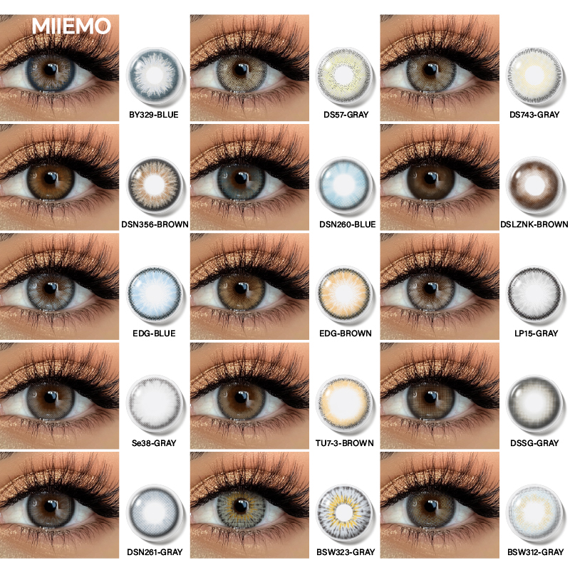 MIIEMO Soft Natural Three Tone Color Contact Lenses 2-Piece Blister Pack 38% Water Content Private Label Cosmetic Wholesale