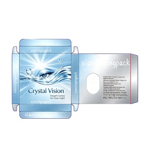 Four-Color Logo Printing Self Erecting Recyclable Custom Glossy Lamination False Eyelashes Colored Contact Lens Packaging Box