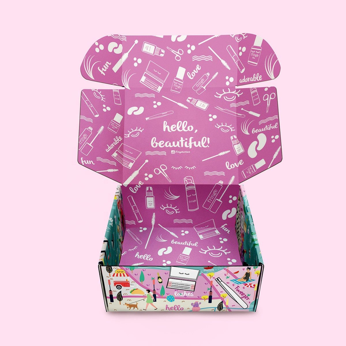 Kraft &amp; Green Corrugated Boxes Embossing Sponge Lining Custom Logo Printed Shipping Boxes for Gift Sets Subscription Packaging