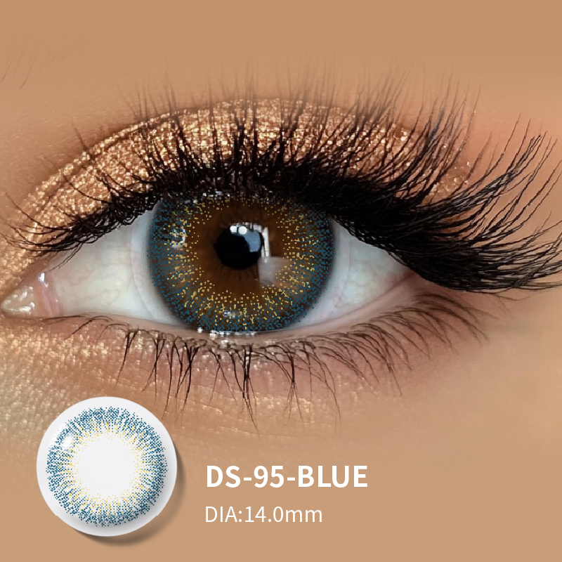 For MIIEMO 14.0mm Blue Cosmetic Colored Contact Lenses 1 Pair Soft Eyewear Lens