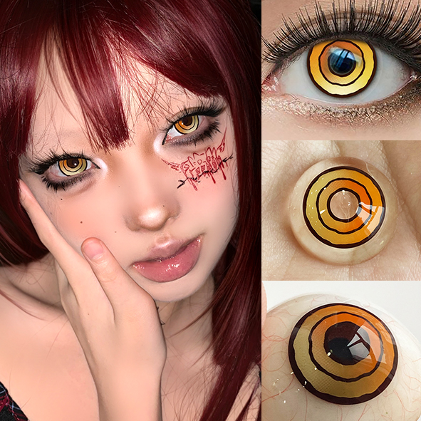 Haipurecon Halloween Cosplay High Quality Soft Crazy Contact Lenses Three Tone Big Eyes 14.5mm HEMA Material 40% Water Content