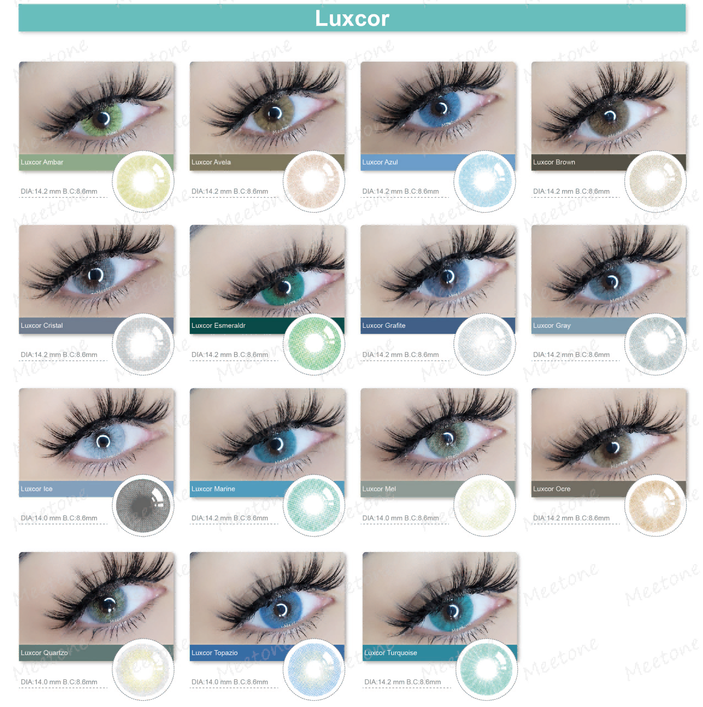 Private Label OEM Available Paper Packaging Wholesale Cosmetic Meetone Color Contact Lens with Box