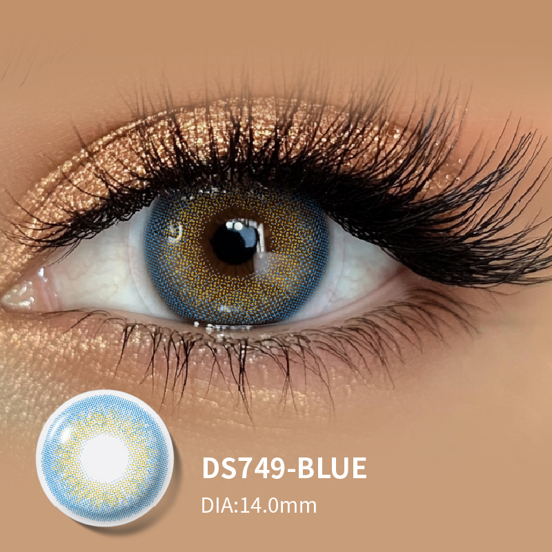 For MIIEMO 14.0mm Blue Cosmetic Colored Contact Lenses 1 Pair Soft Eyewear Lens