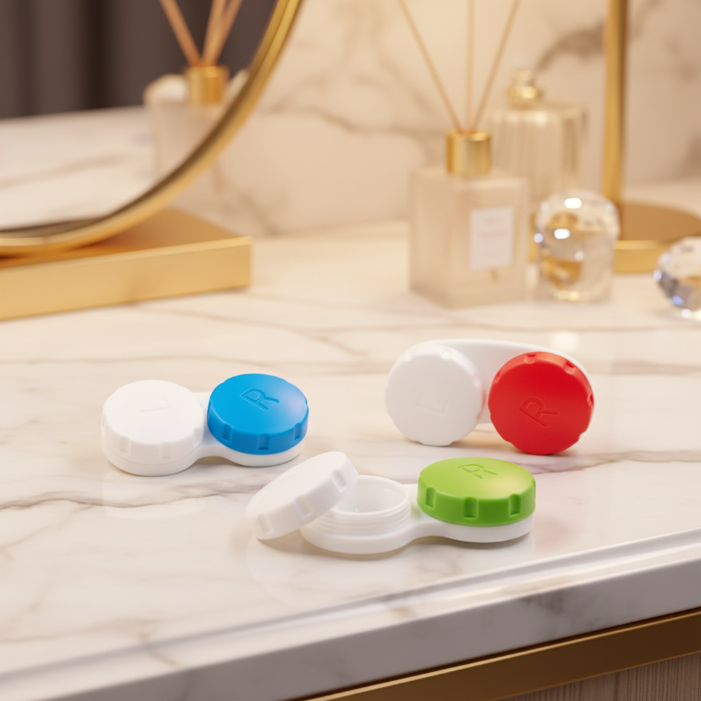 Whole Sale Cheap Korea Popular Colorful Customized logo Glasses Packaging Box Contact Lens case Custom Contact Lens case