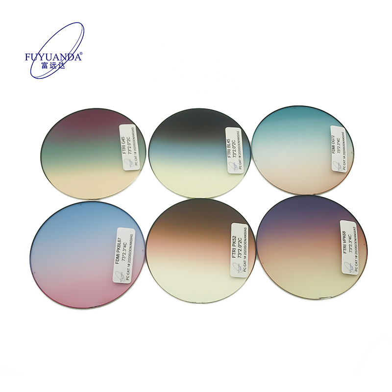 Wholesale Triple Colors Gradient Tinted Lenses Rainbow Color Lens PC Polycarbonate Lenses