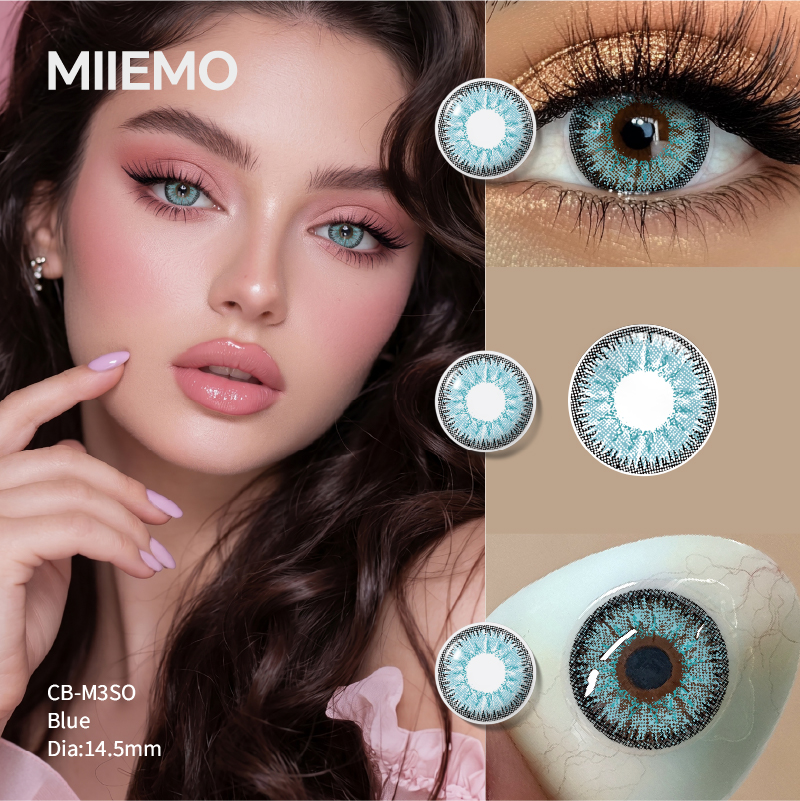 DSC Contact Lenses Prescription Comfortable Soft Three Tone Color 14.5mm Natural Enlargement 38% Water Content Daily Wear