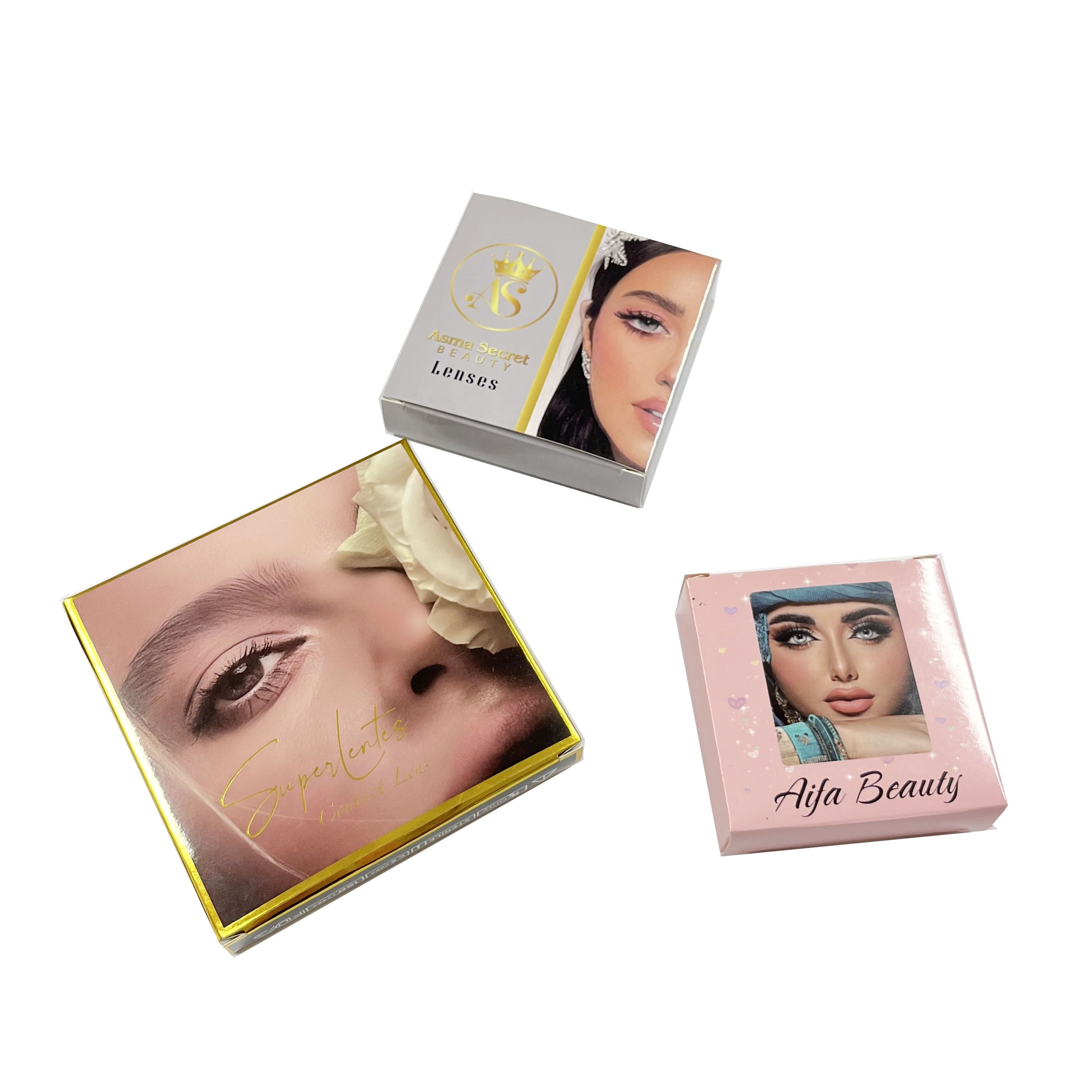 Custom Contact Lenses Packaging High-end Contact Lenses Box Luxury Eye Lenses Color Contact Lens
