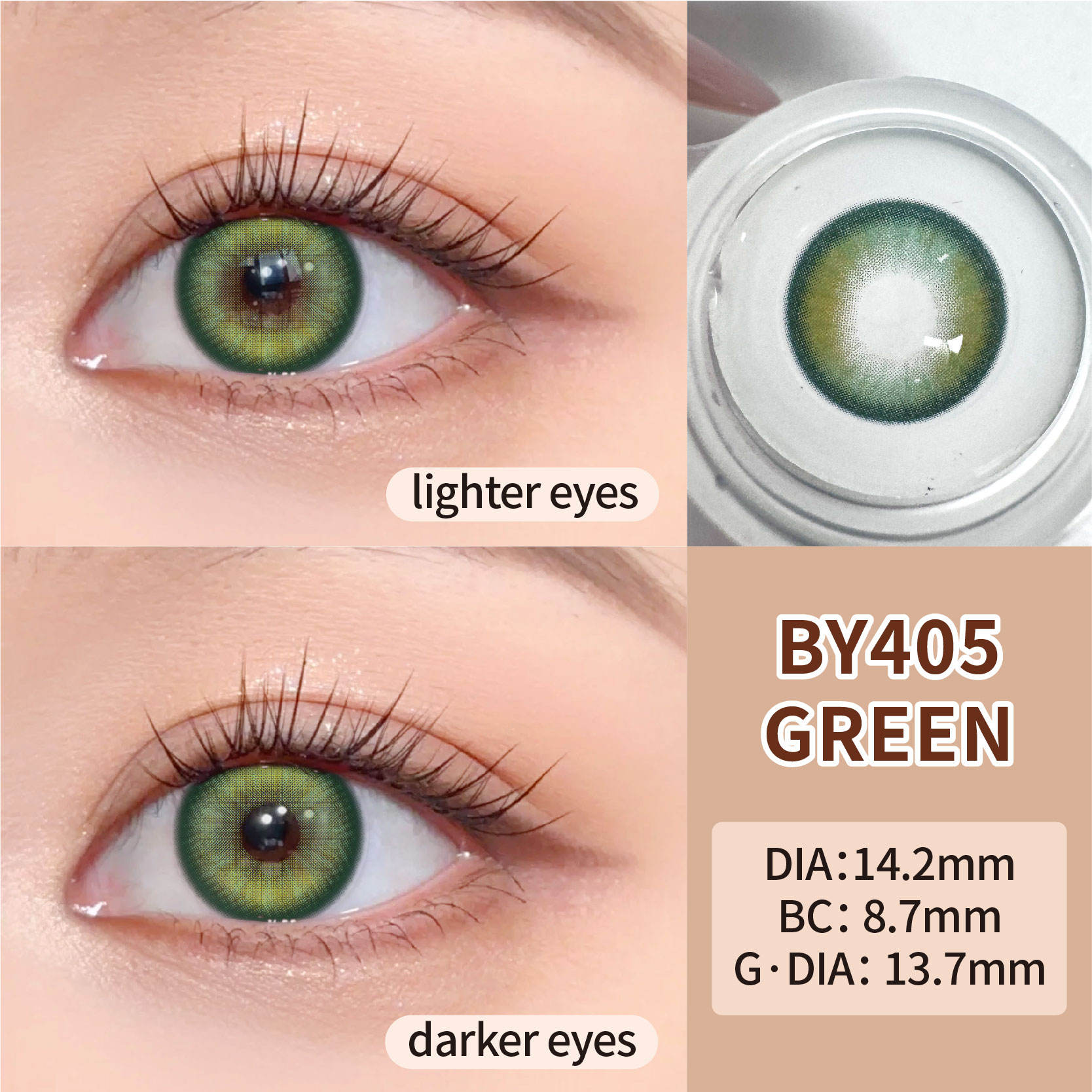 Miiemo 2026 New Fashion Premium Fashion Color Contact Lenses Soft Natural Eye Lenses Private Label With Green Eye Contact Lenses