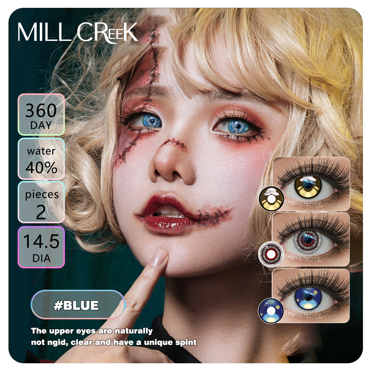 Haipurecon Halloween Cosplay High Quality Soft Crazy Contact Lenses Three Tone Big Eyes 14.5mm HEMA Material 40% Water Content