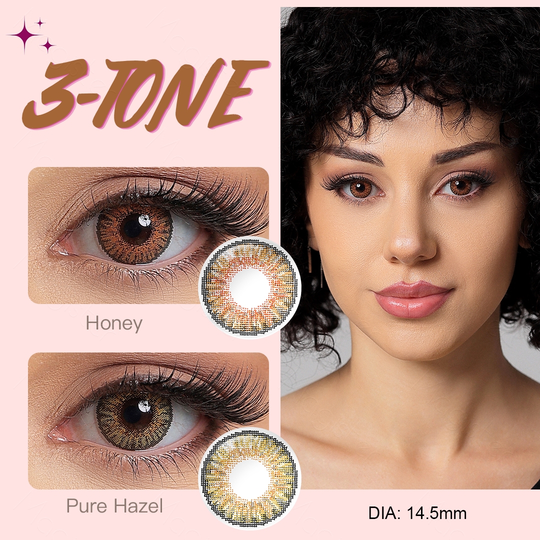 Free Shipping Freshgo 3 Tone Colored Contact Lenses Natural Colored Contacts Eye Contact Lenses Lentes De Contacto De Color