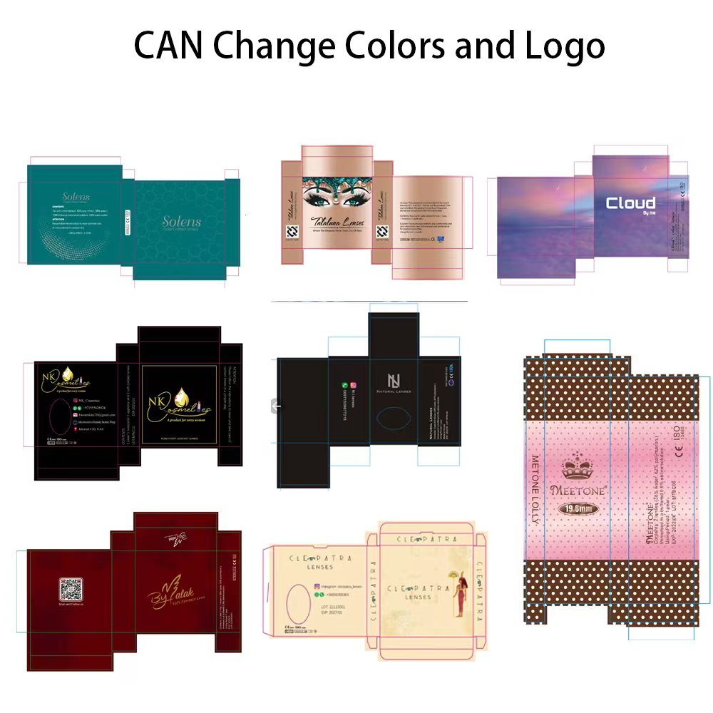 Private Label Customized Packaging Meetone Sorayama Green Color Contact Lens Box