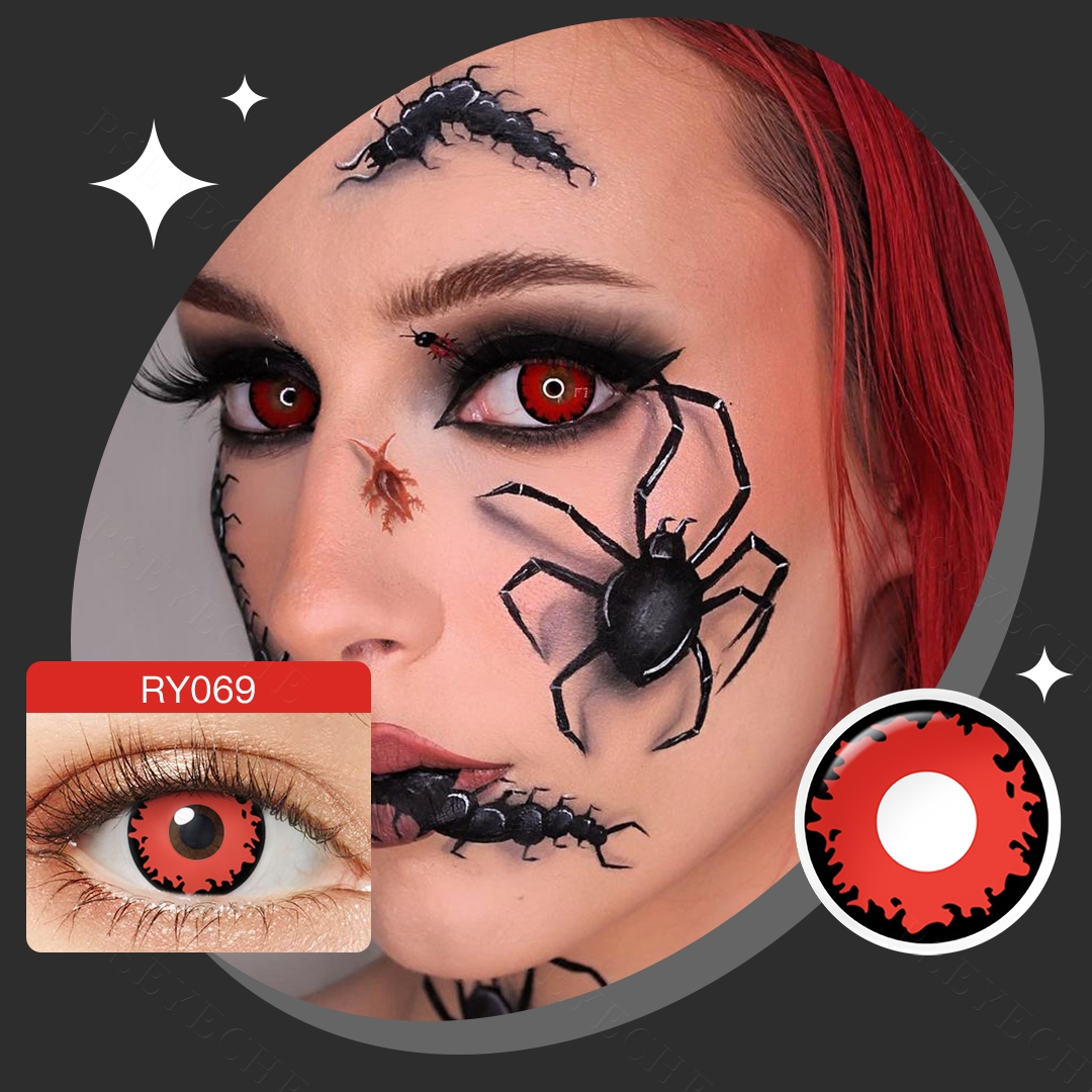 Free Shipping Pseyeche Halloween Contact Lenses Yellow Wolf Eyes Colored Contacts Cosplay Crazy Lenses Lentes De Contacto