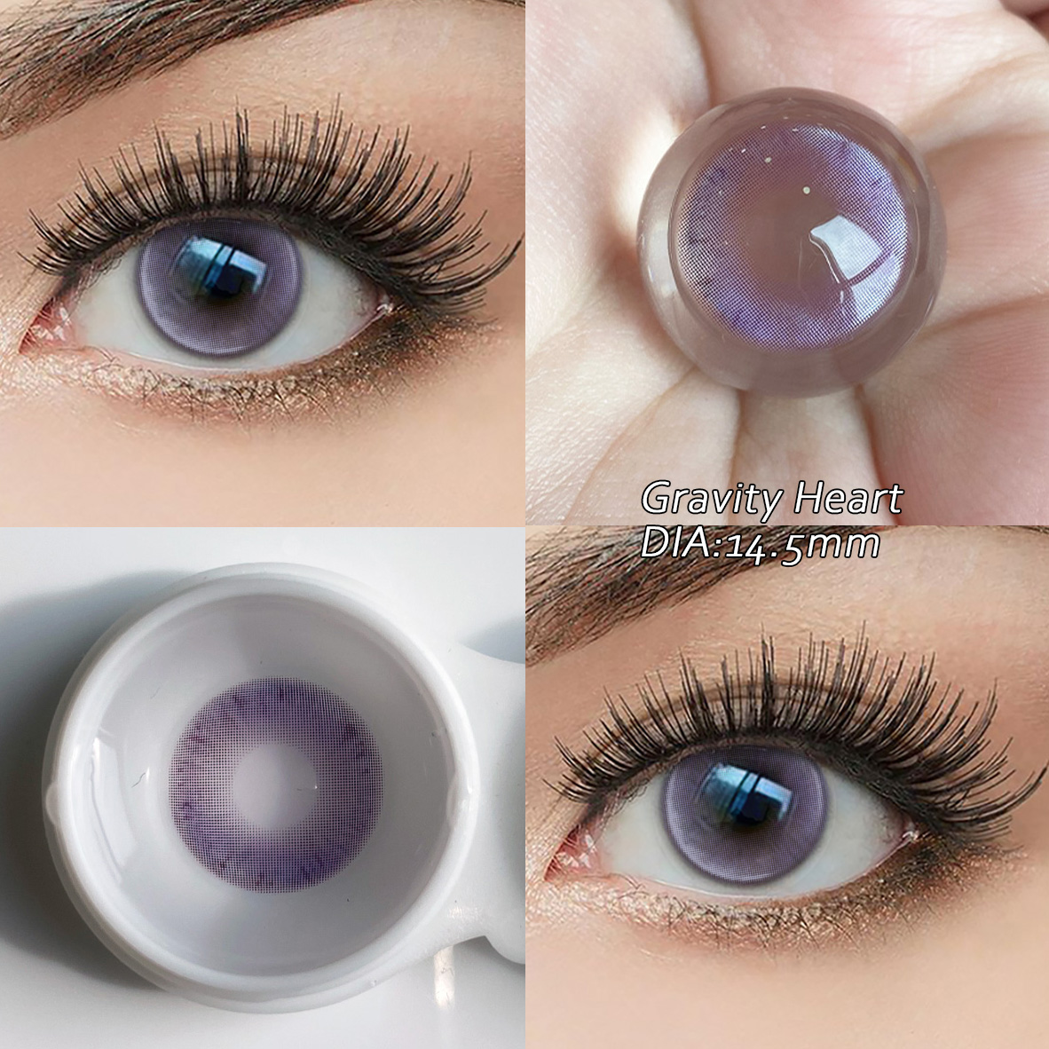 Prescription Contact Lenses Purple Yearly 14.5mm With Power Cosmetic Natural Soft Color HEMA Wholesale OEM Enhancement