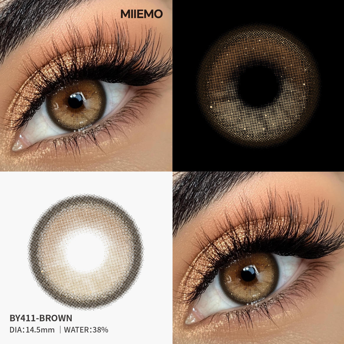 MIIEMO Colored Contact Lenses Soft Hydrogel Prescription Natural Eye Lenses Private Label Wholesale Cosmetic HEMA Material 38%