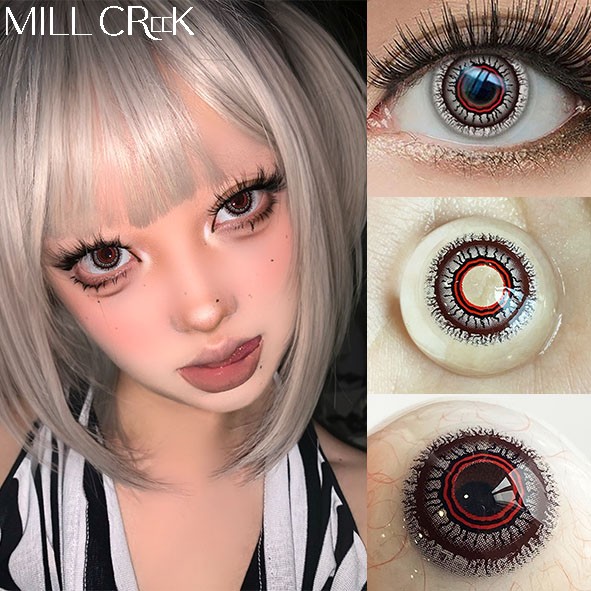 Haipurecon Halloween Cosplay High Quality Soft Crazy Contact Lenses Three Tone Big Eyes 14.5mm HEMA Material 40% Water Content