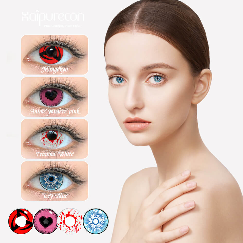Yearly vampire Halloween cosplay colored contacts with prescription