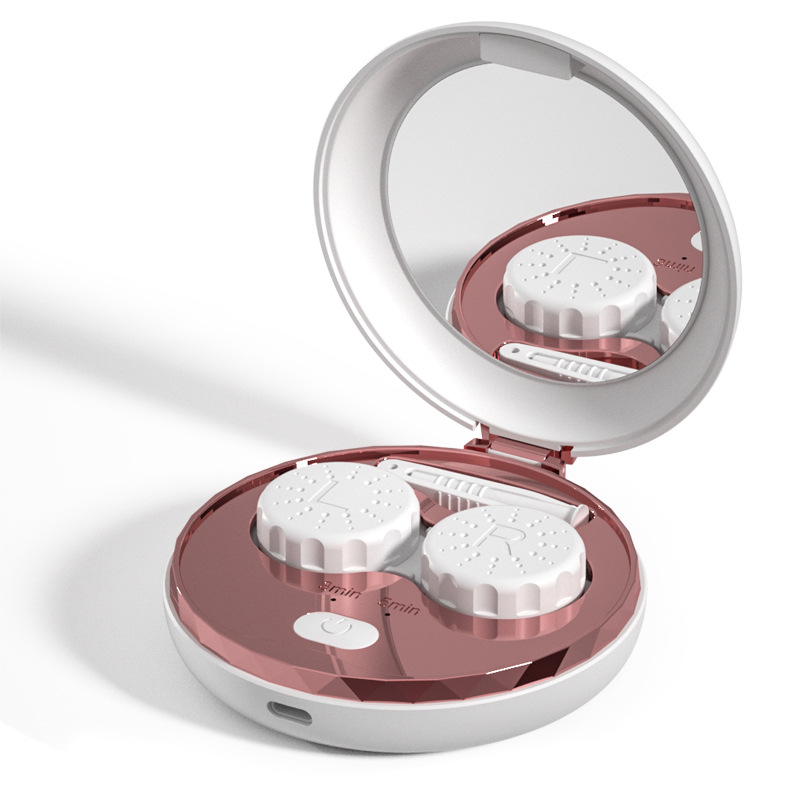 OEM Factory Polarized Sunglasses Contact Lens Case Embossed Logo Automatic Clean with Electric