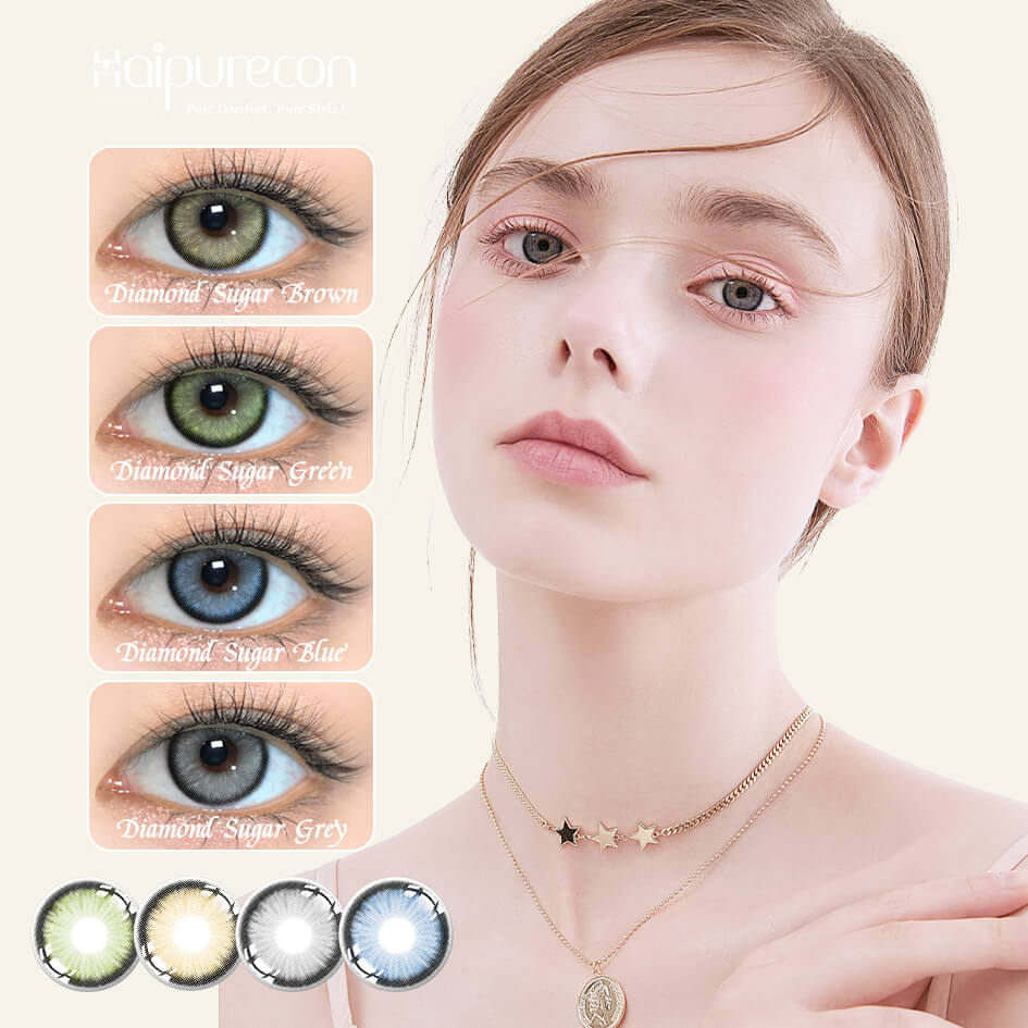 Natural color yearly colored contact lens for dark skin