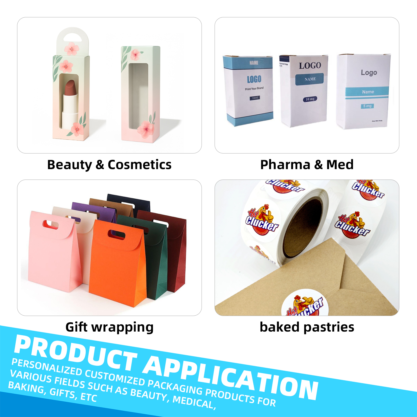 Customized Contact Lens Packaging Box Recycled Materials Embossed UV Bronzing Self Erecting Ivory Board White Paper Box Cosmetic