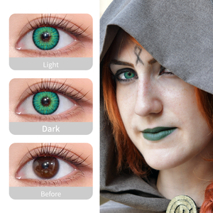 Halloween Glowing Cat Eye Contact Lenses Green