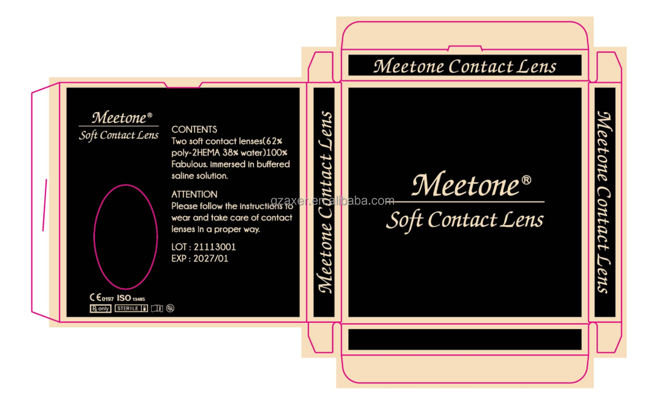 Private Label Customized Packaging Meetone Sorayama Green Color Contact Lens Box