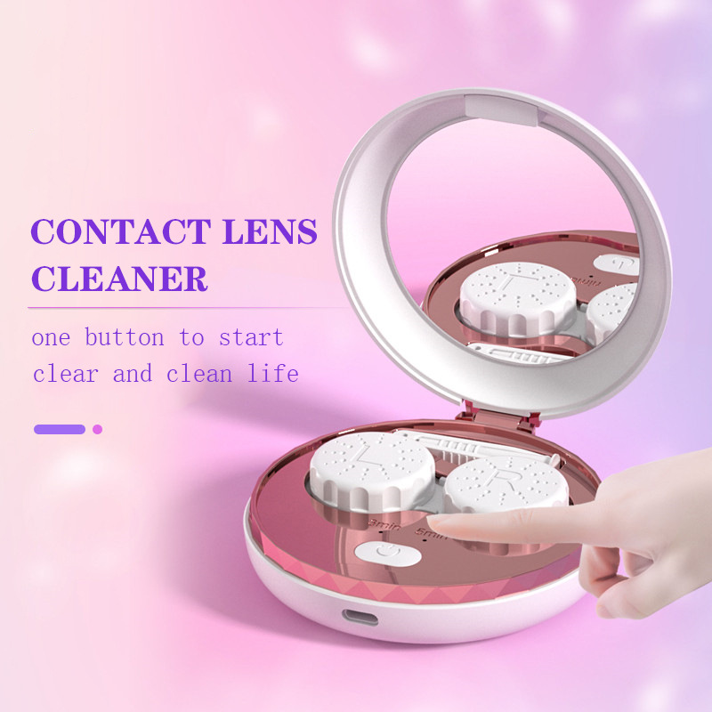 OEM Factory Polarized Sunglasses Contact Lens Case Embossed Logo Automatic Clean with Electric