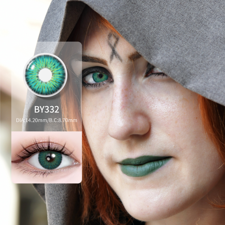 Halloween Special Effect Contact Lenses - Glowing Cat Eye Lenses Green, Breathable Soft Lenses for Horror Costume Makeup