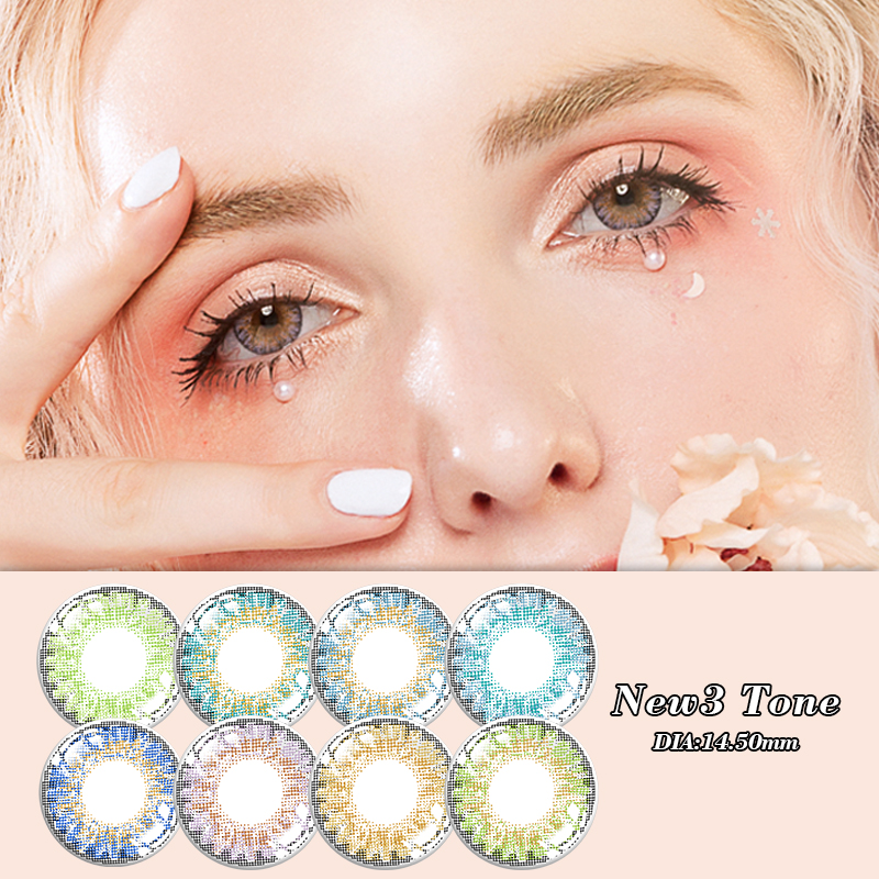 Wholesale Colored Contact Lenses 14.5mm HEMA Soft Hardness Three Tone Lentes De Contacto De Color ISO13485 &amp; CE Certified