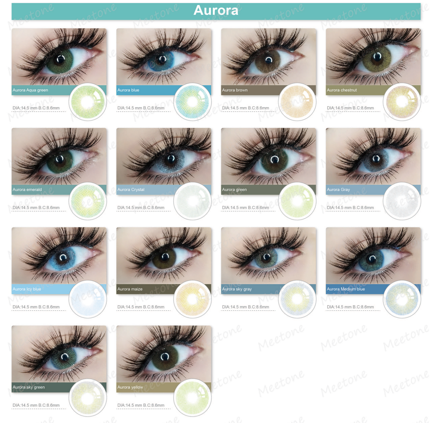 Private Label OEM Available Paper Packaging Wholesale Cosmetic Meetone Color Contact Lens with Box