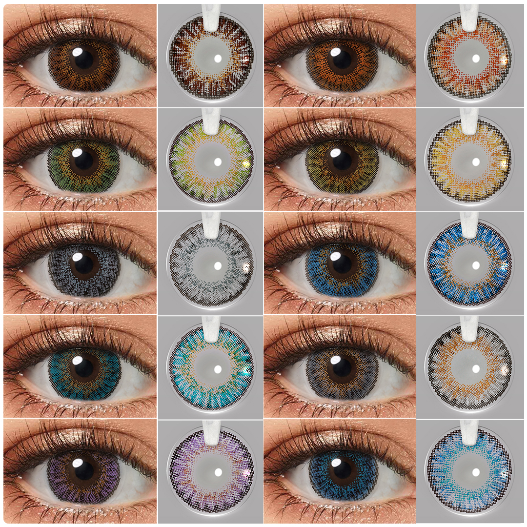 Free Sample Freshgo Contact Lenses Yearly Monthly Colored Contacts 3 Tone Wholesale DIA 14.5/14.2/14.0mm Custom Logo Eye Lens