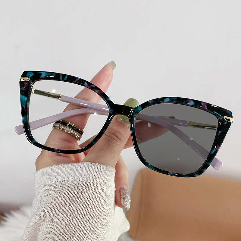 Photochromic Lenses Oversize Black Pink Metal Pc Square Lunette Photogray Anti Reflet Femme Ladies Women 2026 Cat Eye Glasses