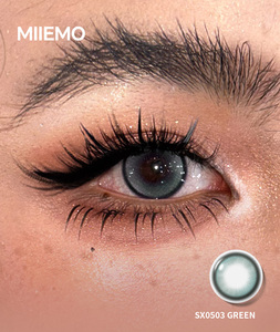 Miiemo High Quality Comfortable Soft Cosmetic Half-Yearly Colored Contact Lenses Red/Gray/Green 2-Piece Pack 38% Water Content