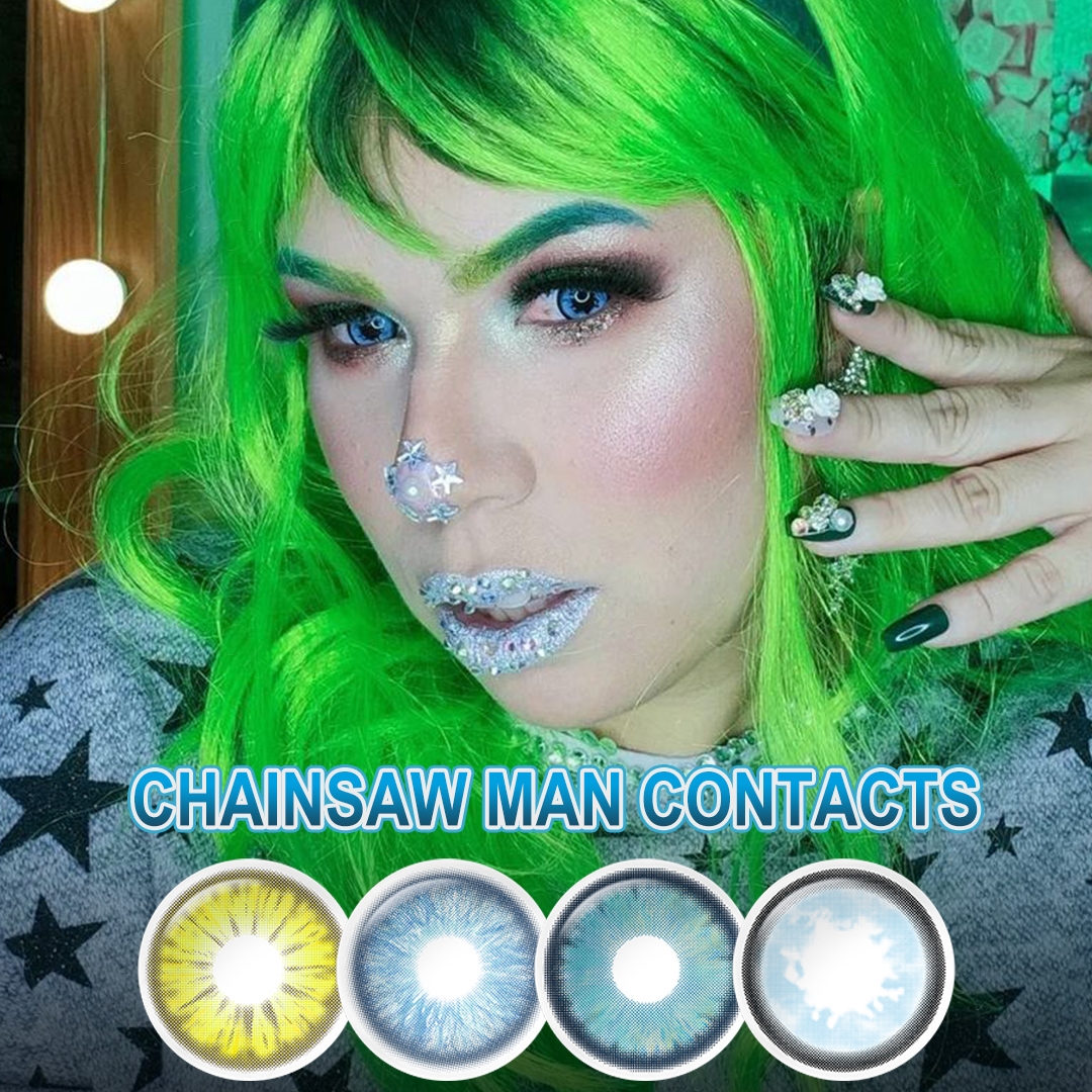 Free Shipping Chainsaw Man Halloween Contact Lenses Pseyeche Hollywood Eye Cosplay Soft Lens Lentes De Contato