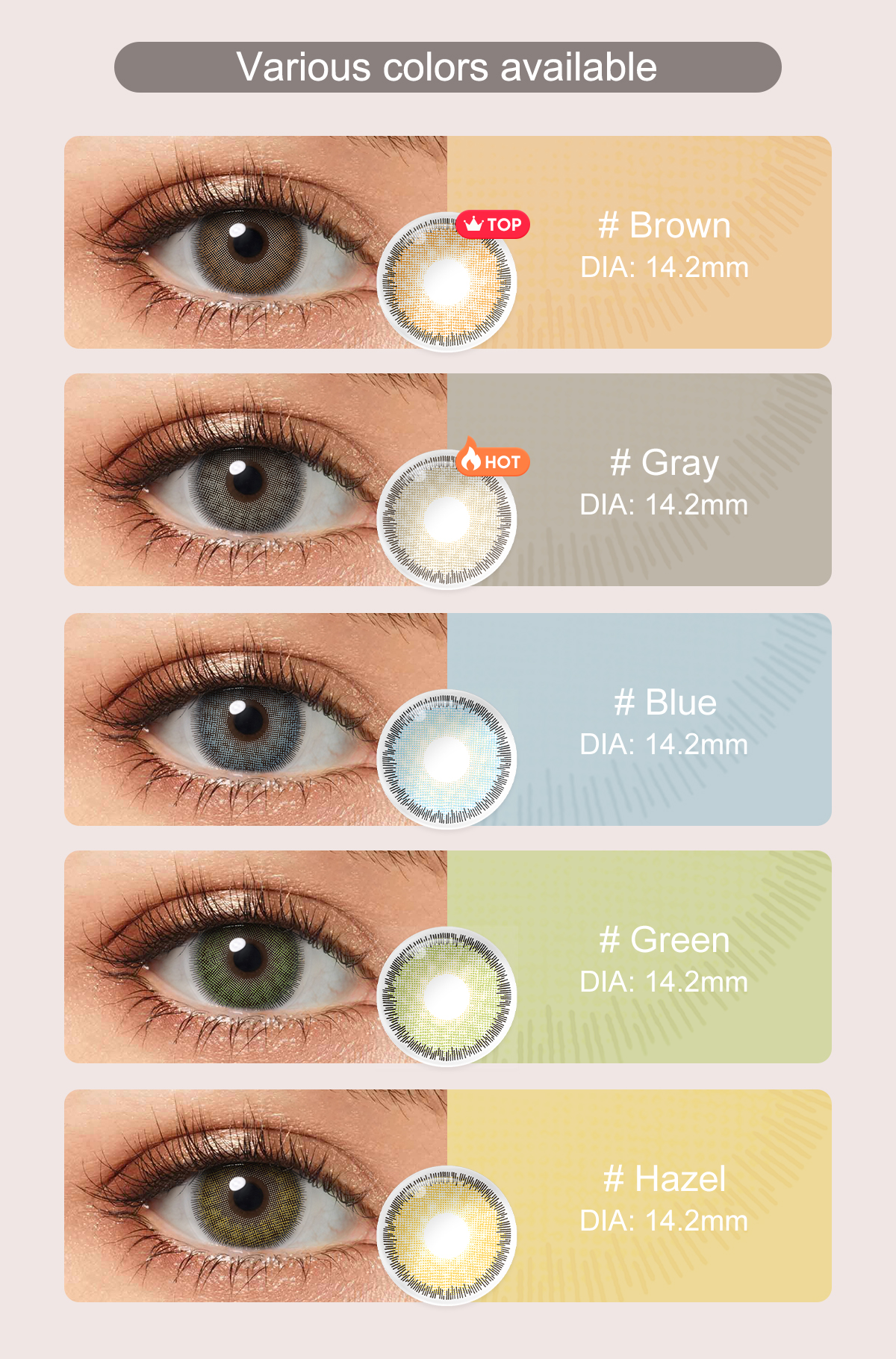 Freshgo Wholesale Prescription Lenses Yearly Coloured Contact Lenses Natural Power Color Contact Lens