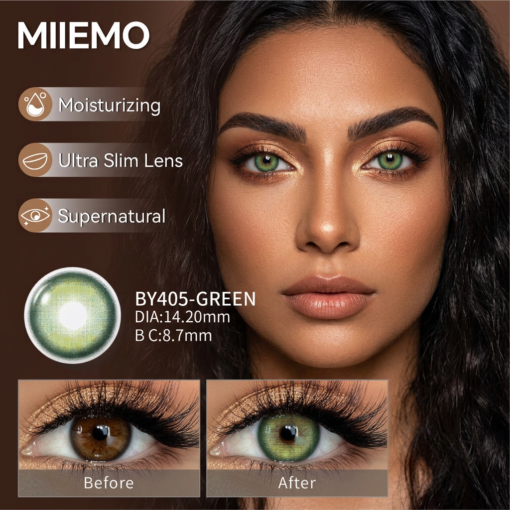 Miiemo 2026 New Fashion Premium Fashion Color Contact Lenses Soft Natural Eye Lenses Private Label With Green Eye Contact Lenses
