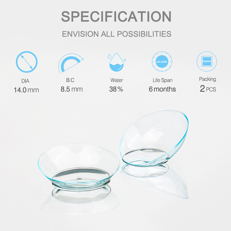 Free Shipping clear Lens Magister Prescription OEM Transparent Soft Contact Lens With Power Contact Lenses for Shortsighted